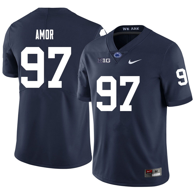 NCAA Nike Men's Penn State Nittany Lions Barney Amor #97 College Football Authentic Navy Stitched Jersey IXX7398KZ